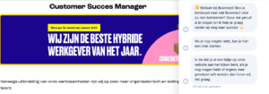 Live chat vacaturepagina - messaging